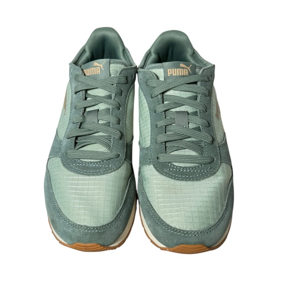 Puma Retro Runner Sneakers Sage Green Suede Nylon Women’s 7.5 EU 38 Worn Once - Picture 4 of 8